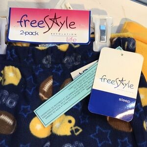 NWT Boys 2-Pack  Football Fleece Pants Pajamas